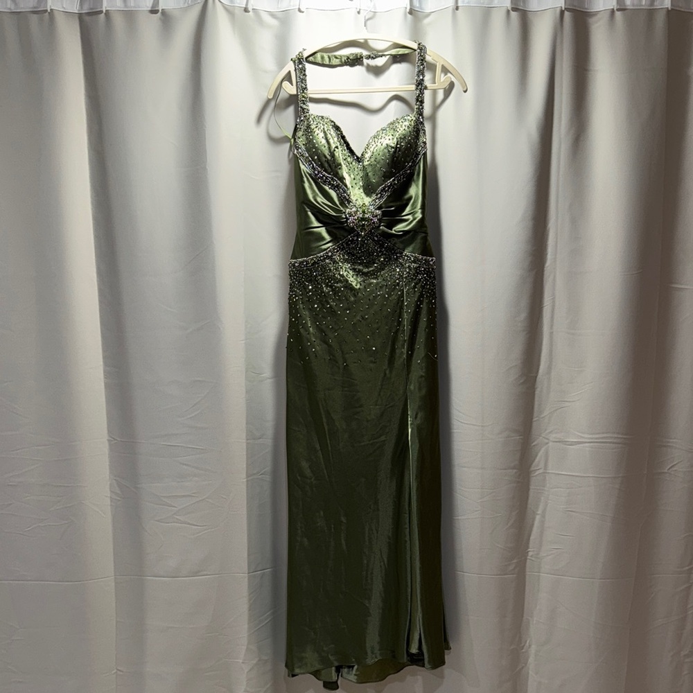 Elegant Sage Green Evening Gown